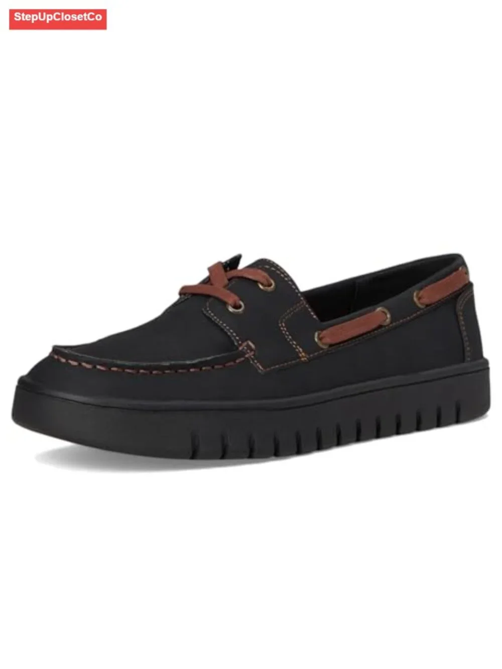 Women's Slip-On Round Toe Flats with Tie Detail PU Upper
